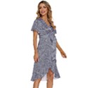 Dark Grey Snake Women s Kimono Wrap Satin Dress View3
