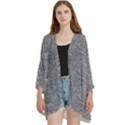 Dark Grey Snake Open Front 3/4 Sleeve Batwing Chiffon Cardigan Kimono View1