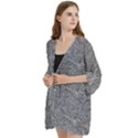 Dark Grey Snake Open Front 3/4 Sleeve Batwing Chiffon Cardigan Kimono View2