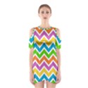 Chevron Pattern Design Texture Shoulder Cutout One Piece Dress View1
