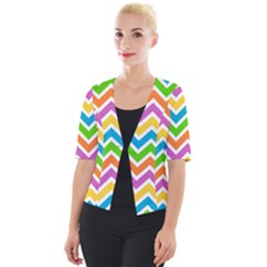Chevron Pattern Design Texture Cropped Button Cardigan