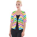 Chevron Pattern Design Texture Cropped Button Cardigan View1