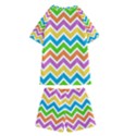 Chevron Pattern Design Texture Kids  Swim T-Shirt and Shorts Set View2