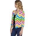 Chevron Pattern Design Texture Women s Casual 3/4 Sleeve Spring Jacket View2