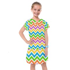 Chevron Pattern Design Texture Kids  Drop Waist Dress