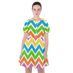 Chevron Pattern Design Texture Sailor Dress