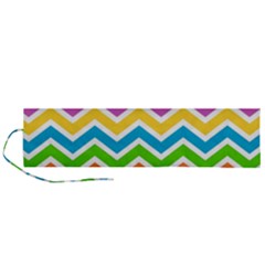 Chevron Pattern Design Texture Roll Up Canvas Pencil Holder (l)