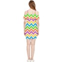 Chevron Pattern Design Texture Shoulder Frill Bodycon Summer Dress View2