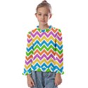 Chevron Pattern Design Texture Kids  Frill Detail T-Shirt View1