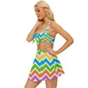 Chevron Pattern Design Texture Vintage Style Bikini Top and Skirt Set  View2