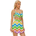 Chevron Pattern Design Texture Vintage Style Bikini Top and Skirt Set  View3