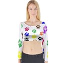 Pawprints Paw Prints Paw Animal Long Sleeve Crop Top View1
