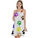 Pawprints Paw Prints Paw Animal Round Neck Sleeve Casual Dress With Pockets View3