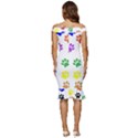 Pawprints Paw Prints Paw Animal Off Shoulder Ruffle Split Hem Bodycon Dress View4