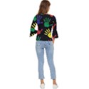 Handprints Hand Print Colourful Bell Sleeve Top View4