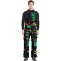Handprints Hand Print Colourful Men s Side Zip Front Pouch Ski And Snowboard Bib Pants	 View1