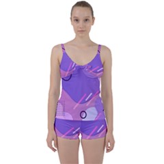 Colorful Labstract Wallpaper Theme Tie Front Two Piece Tankini