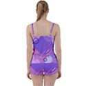 Colorful Labstract Wallpaper Theme Tie Front Two Piece Tankini View2