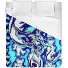 Trippy Dippy Bears Blue Dancing Greatful Dead Skull Steal Your Face Duvet Cover (california King Size)
