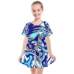 Trippy Dippy Bears Blue Dancing Greatful Dead Skull Steal Your Face Kids  Smock Dress