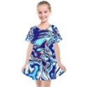 Trippy Dippy Bears Blue Dancing Greatful Dead Skull Steal Your Face Kids  Smock Dress View1