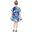 Trippy Dippy Bears Blue Dancing Greatful Dead Skull Steal Your Face Kids  Smock Dress View2
