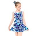 Trippy Dippy Bears Blue Dancing Greatful Dead Skull Steal Your Face Kids  Skater Dress Swimsuit View1