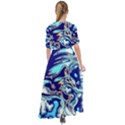 Trippy Dippy Bears Blue Dancing Greatful Dead Skull Steal Your Face Waist Tie Boho Maxi Dress View2