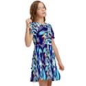 Trippy Dippy Bears Blue Dancing Greatful Dead Skull Steal Your Face Kids  Puff Sleeved Dress View2