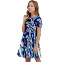 Trippy Dippy Bears Blue Dancing Greatful Dead Skull Steal Your Face Kids  Puff Sleeved Dress View3