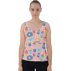 Ice Cream Donut Sweets Candie Velvet Tank Top