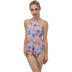 Ice Cream Donut Sweets Candie Go With The Flow One Piece Swimsuit