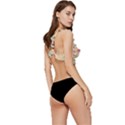 Abstract Pattern Design Scrapbooking Low Cut Ruffle Edge Bikini Top View3