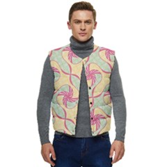 Abstract Pattern Design Scrapbooking Men s Button Up Puffer Vest	