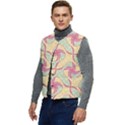Abstract Pattern Design Scrapbooking Men s Button Up Puffer Vest	 View3
