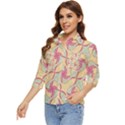 Abstract Pattern Design Scrapbooking Women s Quarter Sleeve Pocket Shirt View3