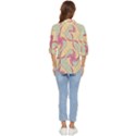 Abstract Pattern Design Scrapbooking Women s Quarter Sleeve Pocket Shirt View4