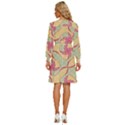 Abstract Pattern Design Scrapbooking Women s Round Neck Long Sleeve Bow Deco Dress View4