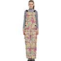 Abstract Pattern Design Scrapbooking Women s Side Zip Front Pouch Ski And Snowboard Bib Pants	 View1
