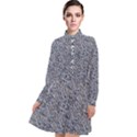 Blue Black Snake Pattern Long Sleeve Chiffon Shirt Dress View1