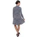 Blue Black Snake Pattern Long Sleeve Chiffon Shirt Dress View2