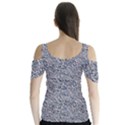 Blue Black Snake Pattern Butterfly Sleeve Cutout T-Shirt  View2