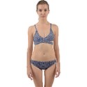 Blue Black Snake Pattern Wrap Around Bikini Set View1