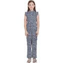Blue Black Snake Pattern Kids  Sleeveless Ruffle Edge Band Collar Chiffon One Piece View1
