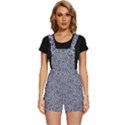 Blue Black Snake Pattern Short Overalls View1
