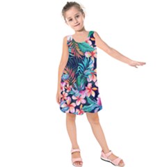 Hawaiian Flowers Hawaii Kids  Sleeveless Dress