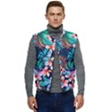 Hawaiian Flowers Hawaii Men s Button Up Puffer Vest	 View1