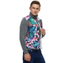 Hawaiian Flowers Hawaii Men s Button Up Puffer Vest	 View2