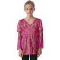 Tondo symmetry Kids  V Neck Casual Top View1
