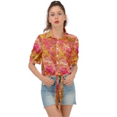 Acid Green Blend Tie Front Shirt 